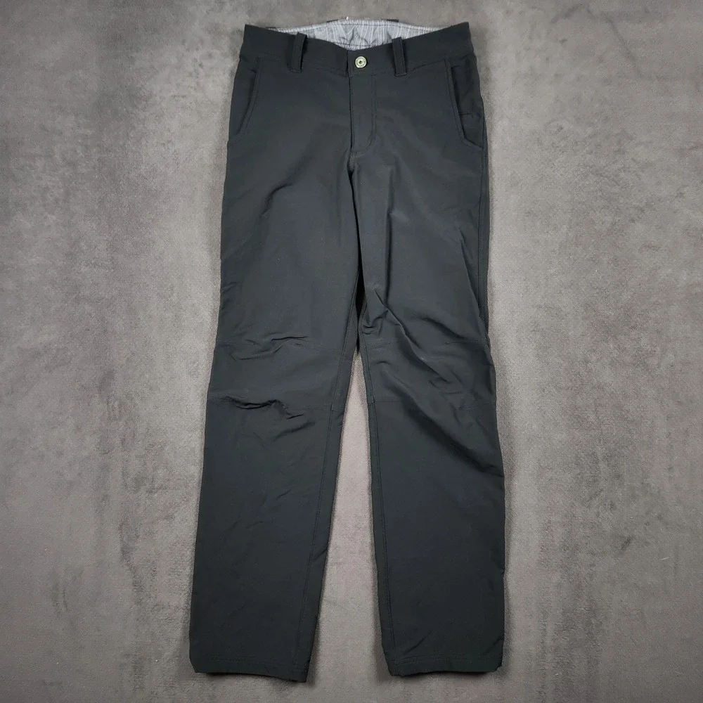 Lululemon Men's Black Commission Pants 31x34 Vintage Octagon Logo Zipper Pockets